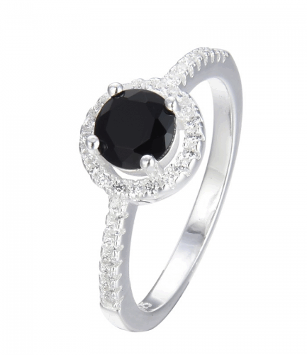 Anillos con Piedra Negra Redonda