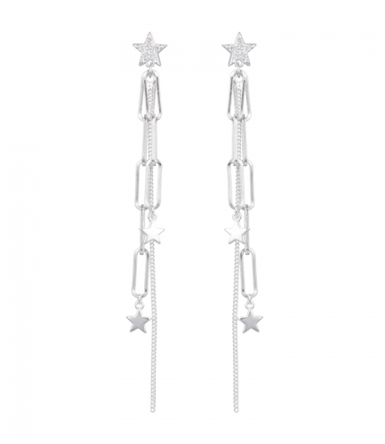 Aros Pasantes con Estrellas y Cadenas Colgantes