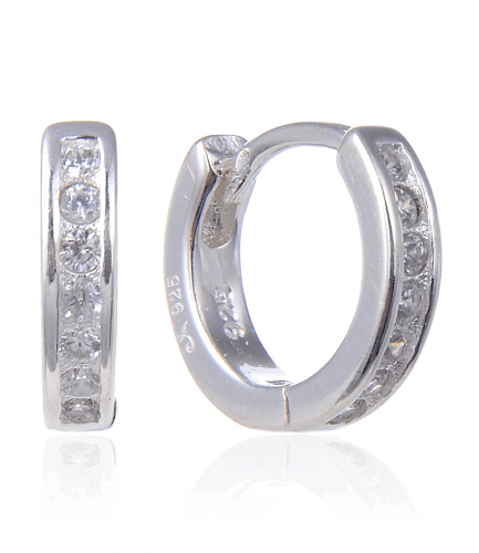 Aros Argollas con Piedra 12 mm