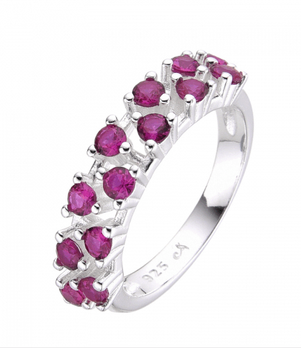 Anillo con Piedras Fucsia