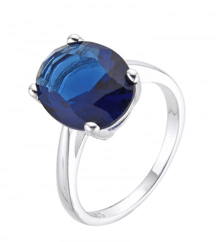 Anillo con Piedra Azul Ovalada