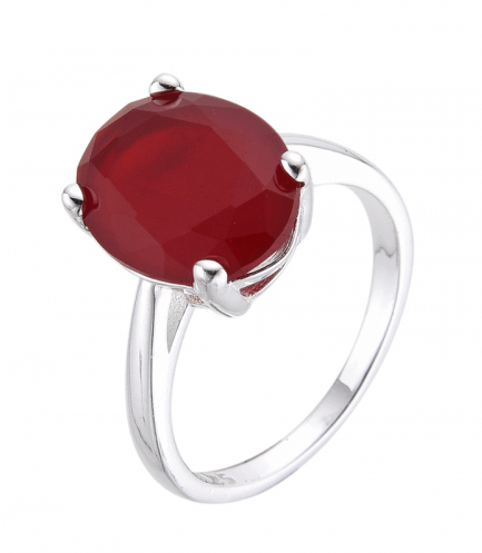 Anillos con Piedra Roja Ovalada