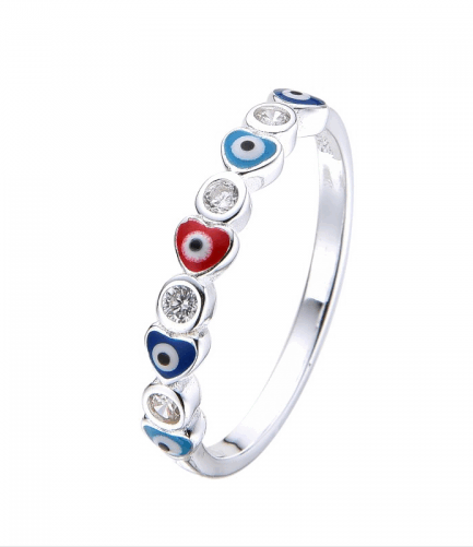 Anillos Ojos Turco de Colores y Puntos de Luz