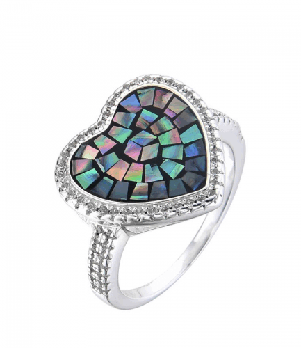 Anillo Corazón con Nacar Multicolor