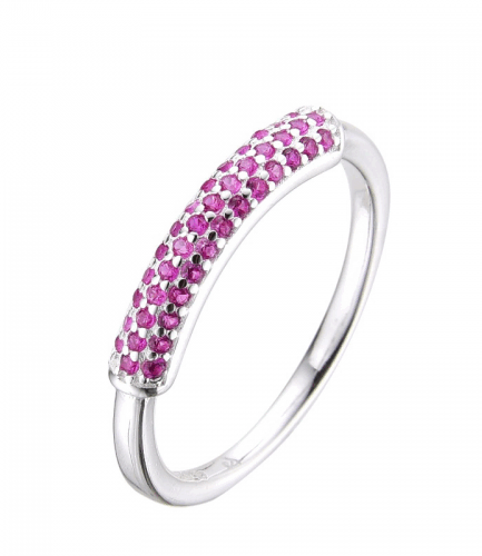 Anillo con Piedras Fucsia