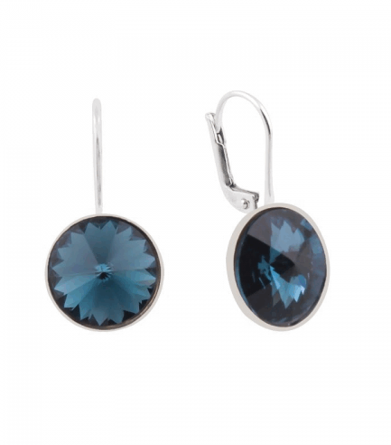 Aros Colgantes con Piedra Azul Marino