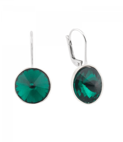 Aros Colagntes con Piedra Verde