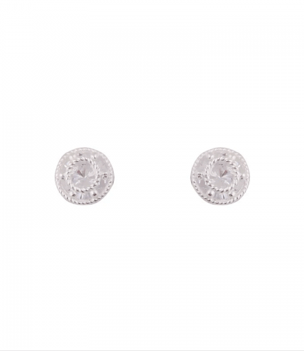 Aros Pasantes con Piedra Blanca