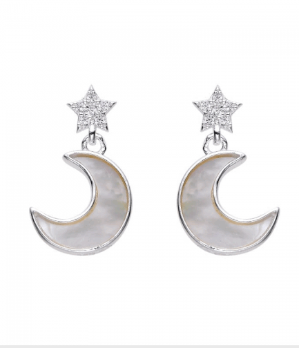 Aros Pasantes Media Luna con Nacar