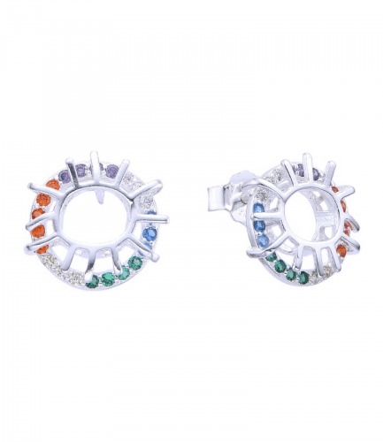 Aros con Piedras Multicolores