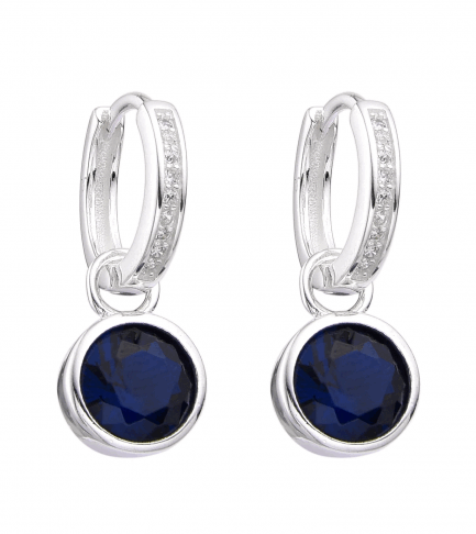 Aros Argollas con Punto de Luz Azul