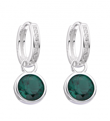 Aros Argollas con Punto de Luz Verde