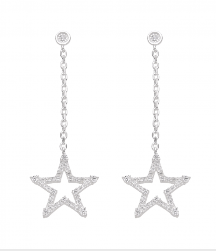 Aros Pasantes con Punto de Luz y  Estrella Colgante