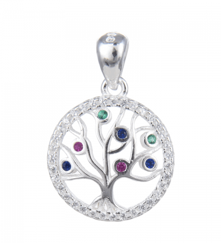 Dije Arbol de la Vida con Piedras de Colores