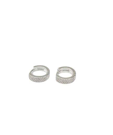 Aros Argollas con Piedras Blancas 15MM