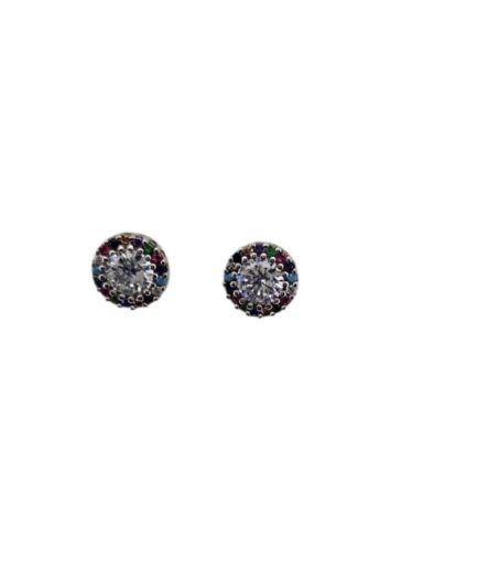Aros Pasante con Piedras Multicolores