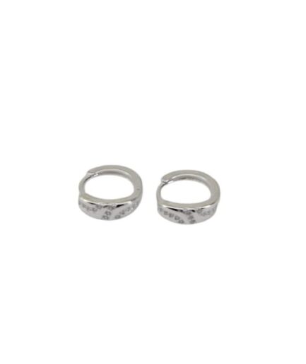 Aros Argollas con Piedras Blancas 12MM