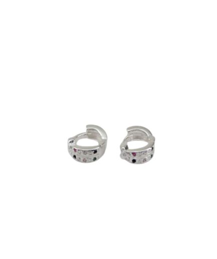 Aros Argollas con Piedras Multicolores
