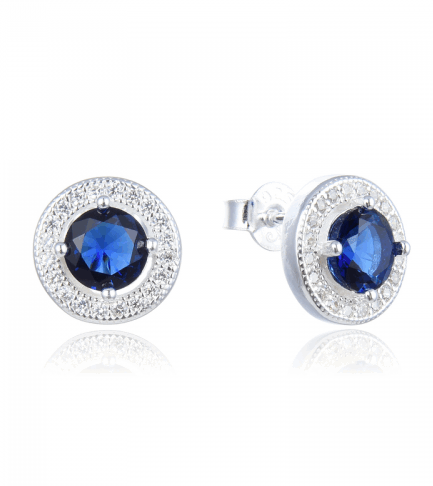 Aros Pasantes con Piedra Azul
