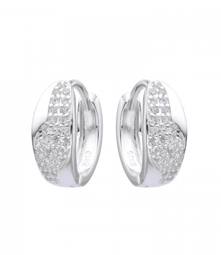 Aros Argollas con Piedras Blancas