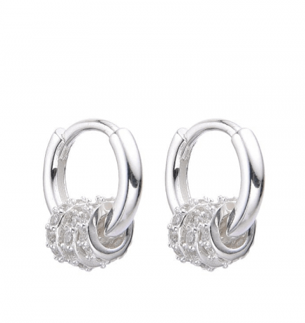 Aros Argollas Donas con Piedras 10MM
