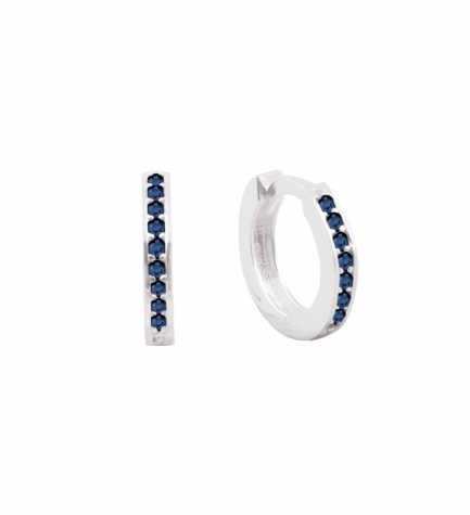 Aros Argollas con Piedra Azul 12MM