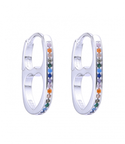 Aros Argollas Corazón Multicolor