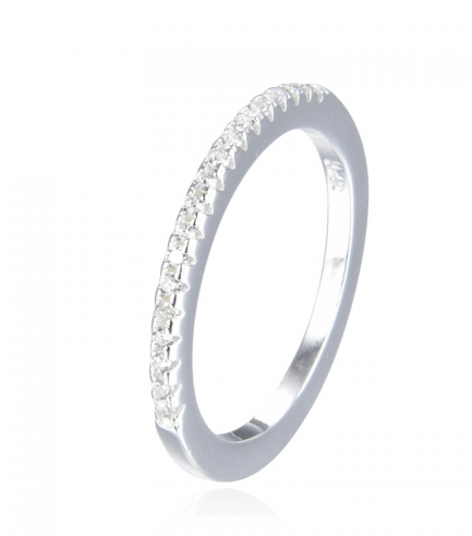 Anillo Medio sin Fin con Piedras Blancas