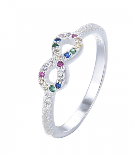 Anillo Infinito  con Piedras Multicolores