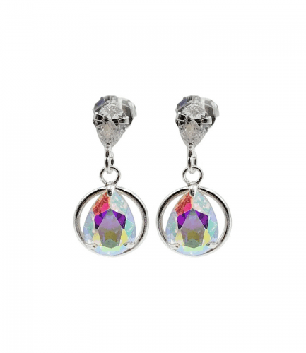 Aros Colgantes Gota con Piedra SW Tornasol