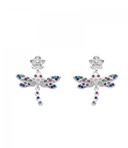 Aros Colgantes Libélula Multicolor
