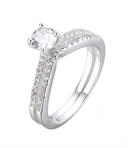 Anillo Matrimonio Doble Piedras