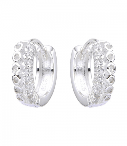 Aros Argollas Doble con Piedras y Circulos