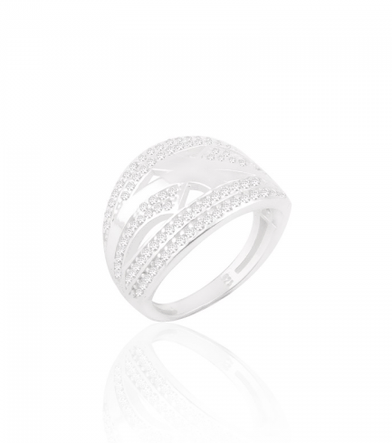 Anillo con Piedras Blancas