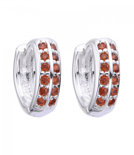 Aros Argollas con Piedras Rojas 12MM