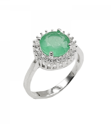 Anillo Redondo con Piedra Verde