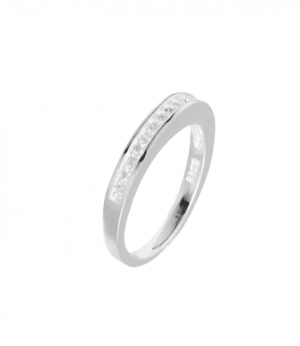 Anillo Medio sin Fin con Piedras Blancas
