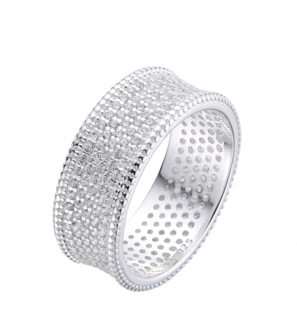 Anillo sin Fin con Piedras Blancas