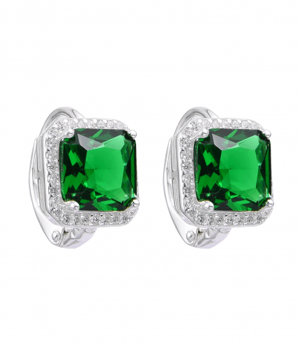 Aros cuadrdos con Piedra Verde