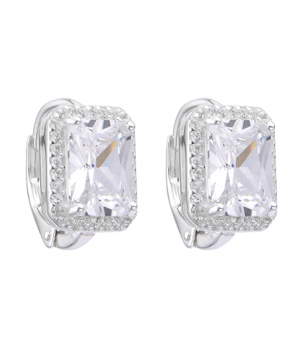 Aros Colgantes con Piedra Rectangular