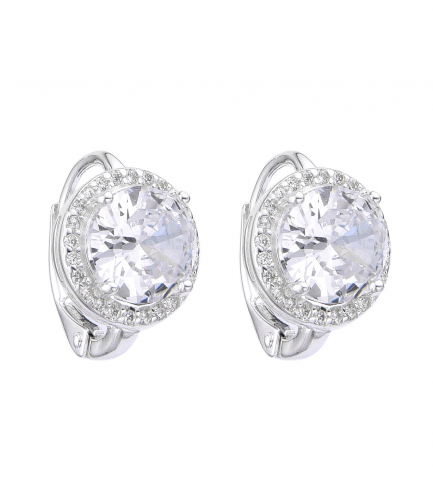 Aros Circulo con Piedra Blanca