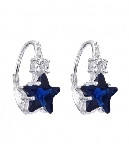 Aros Colgantes con Estrella Azul
