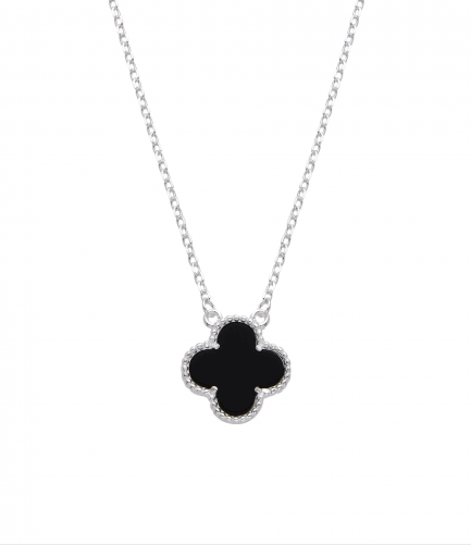 Cadena y Dije Flor Negro