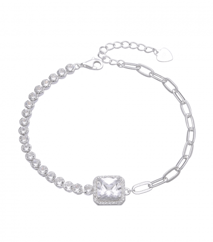 Pulsera con Dije Cuadrado en el Centro