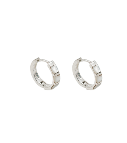 Aros Argollas con Nacar Blanco 16MM