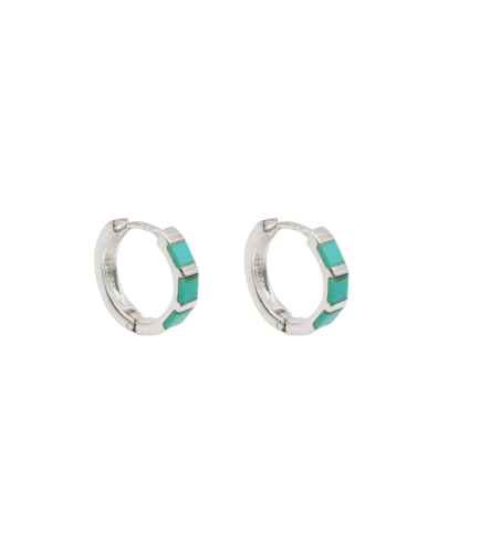 Aros Argollas con Nacar Turqueza 16MM