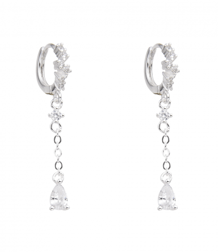 Aros Argollas con Piedras y Piedras Colgantes 12MM