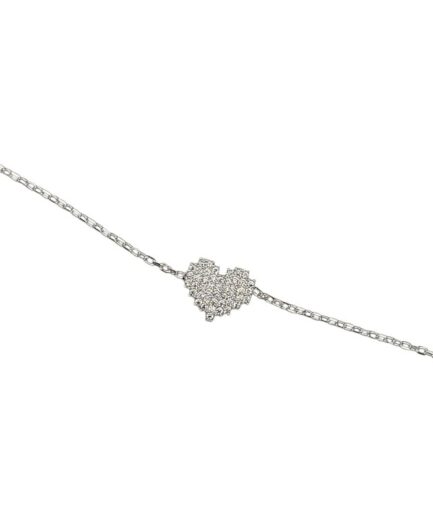 Pulsera de Corazón con Piedras en  el Centro