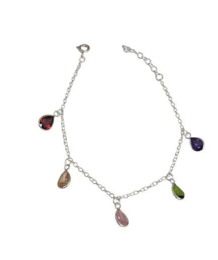 Pulsera con Dijes Gota con Piedras de Colores