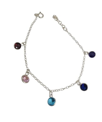 Pulsera con Piedras de Colores Redondas